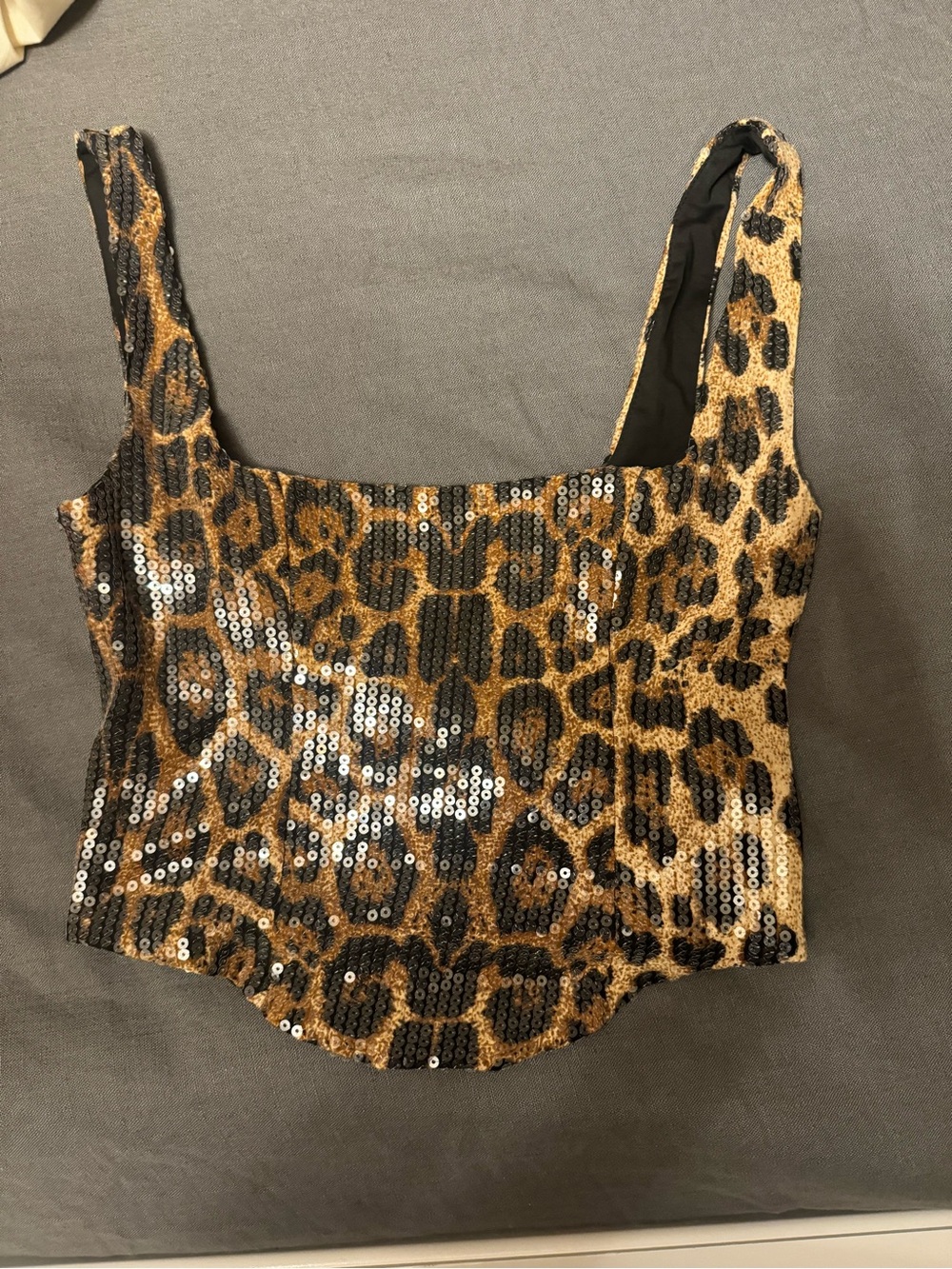 Edikted sequin leopard printed top
